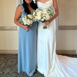 Birdy Grey Alex Convertible Dusty Blue Crepe Bridesmaid Dress